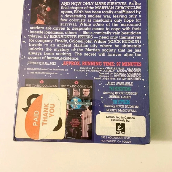 1989 The Martian Chronicles Volume 3 VHS Video Tape Sealed - Picture 4 of 16
